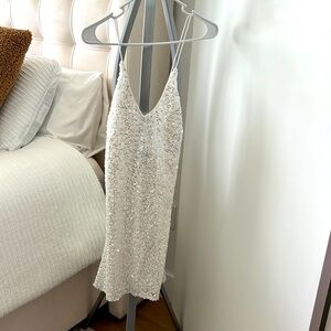 Lulus white mini sequence dress, never wore it!